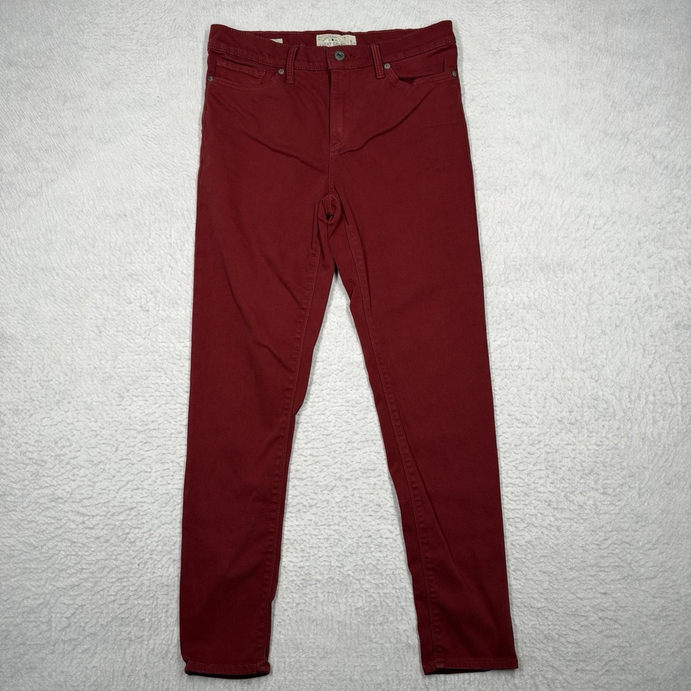 Lucky Brand Ankle Jeans Red Skinny Brooke Legging Pants Women's Size 4